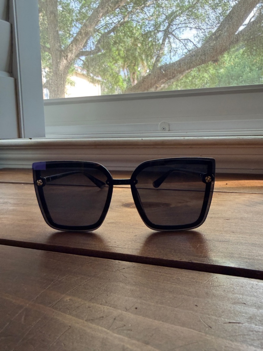 Square Oversized Unisex Sunglasses - Black
